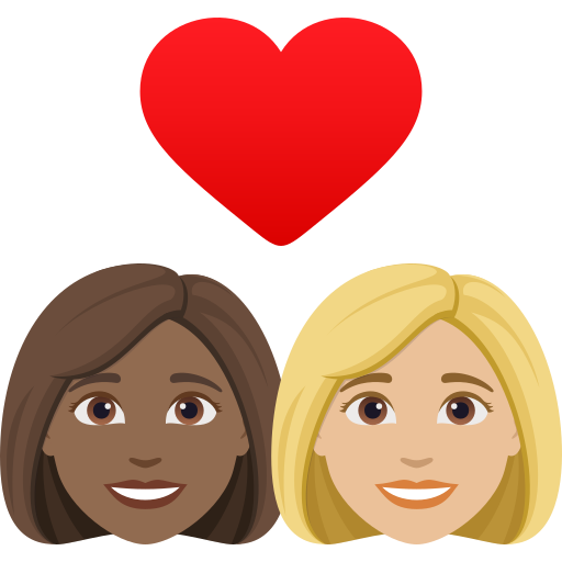 Casal Apaixonado: Mulher, Mulher, Pele Morena Escura, Pele Morena Clara para JoyPixels 10.0