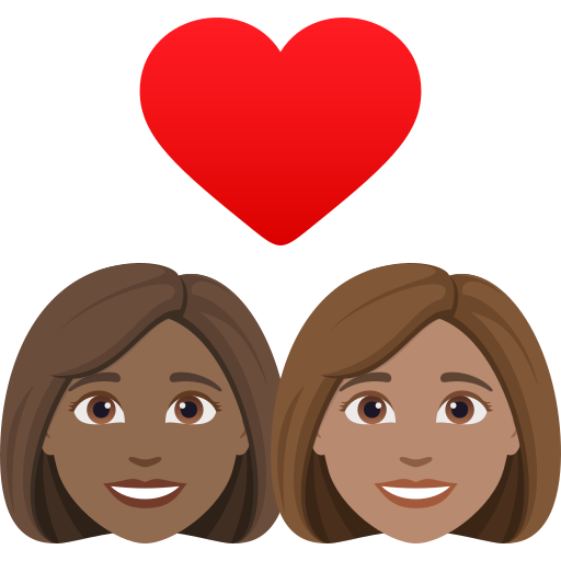 Закохана пара: жінка жінка темний тон шкіри середній тон шкіри для JoyPixels 10.0