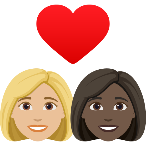 Casal Apaixonado: Mulher, Mulher, Pele Morena Clara, Pele Escura para JoyPixels 10.0
