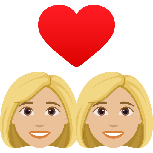 Casal Apaixonado: Mulher, Mulher, Pele Morena Clara para JoyPixels 10.0