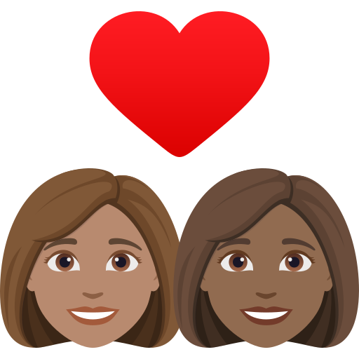 Casal Apaixonado: Mulher, Mulher, Pele Morena, Pele Morena Escura para JoyPixels 10.0