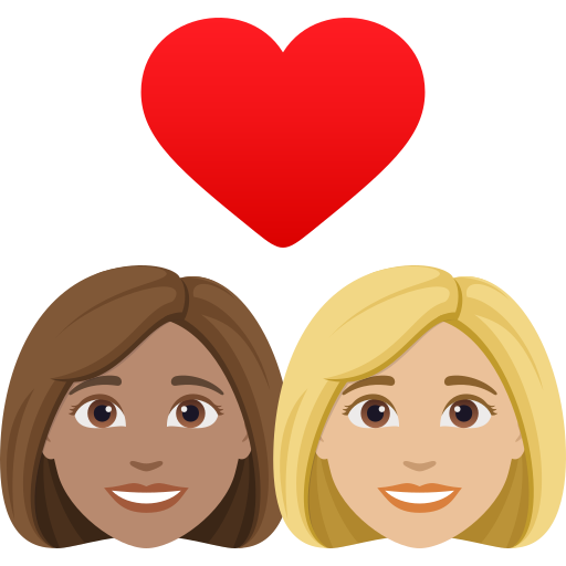 Casal Apaixonado: Mulher, Mulher, Pele Morena, Pele Morena Clara para JoyPixels 10.0
