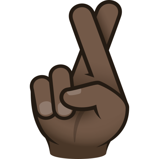 Схрещені пальці: дуже темний тон шкіри для JoyPixels 10.0