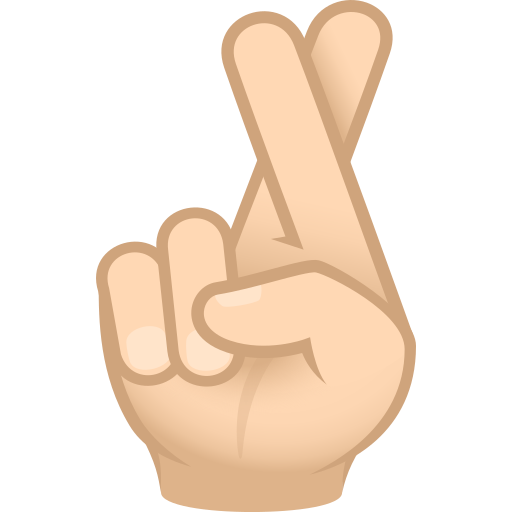 Dedos Cruzados: Pele Clara para JoyPixels 10.0