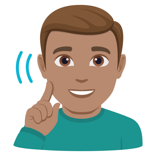 Homem Surdo: Pele Morena para JoyPixels 10.0