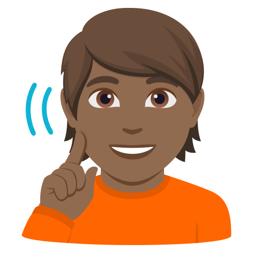 Pessoa Surda: Pele Morena Escura para JoyPixels 10.0