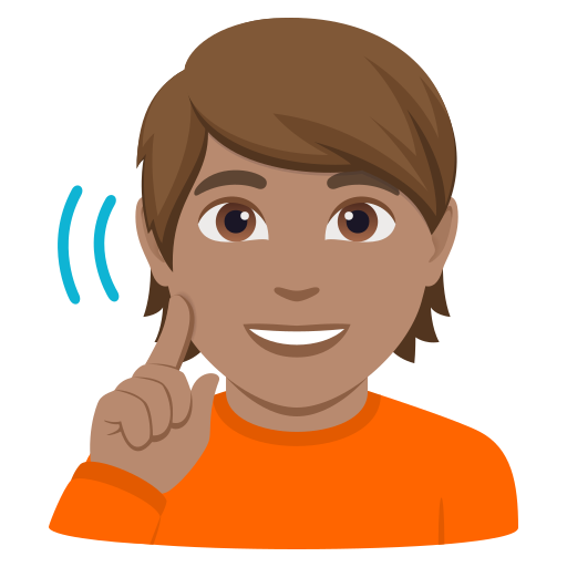 Pessoa Surda: Pele Morena para JoyPixels 10.0