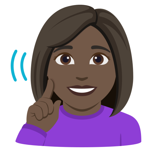 Mulher Surda: Pele Escura para JoyPixels 10.0