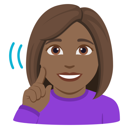 Mulher Surda: Pele Morena Escura para JoyPixels 10.0