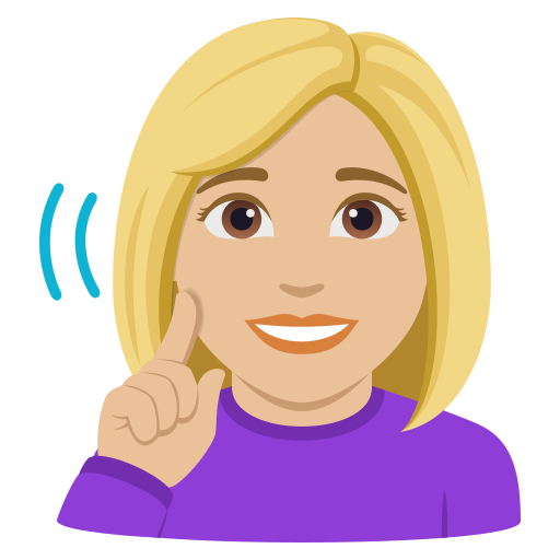 Mulher Surda: Pele Morena Clara para JoyPixels 10.0