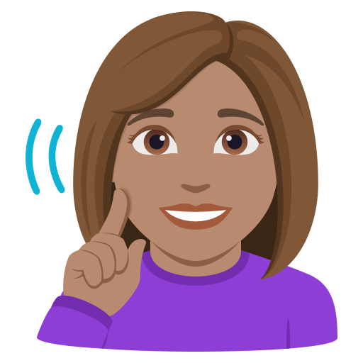 Mulher Surda: Pele Morena para JoyPixels 10.0