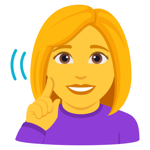 Gehörlose Frau für JoyPixels 10.0