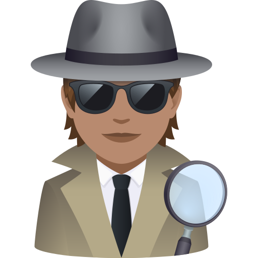 Detective: Tom de Pele Médio para JoyPixels 10.0