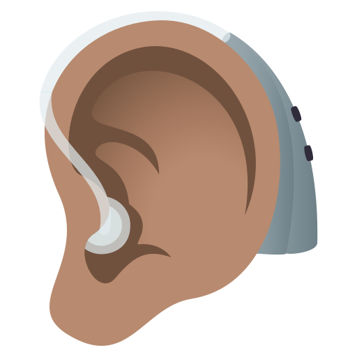 Ouvido Com Aparelho Auditivo: Pele Morena para JoyPixels 10.0