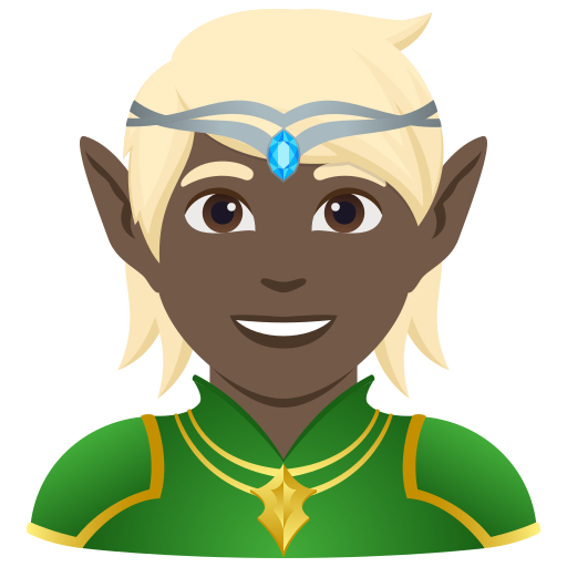 Elfo: Pele Escura para JoyPixels 10.0