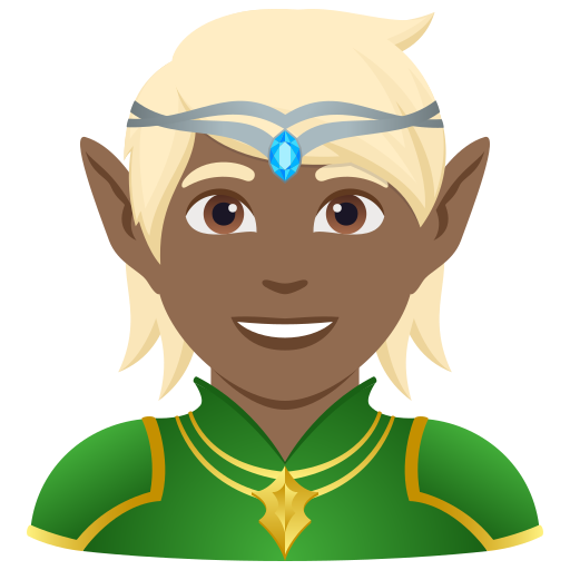 Elfo: Pele Morena Escura para JoyPixels 10.0