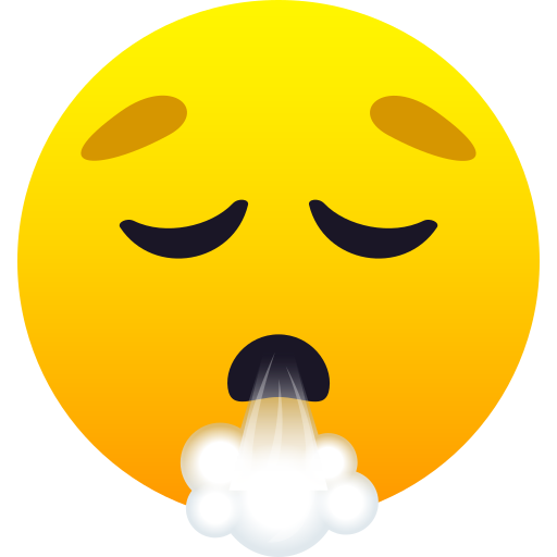 Rosto Exalando para JoyPixels 10.0