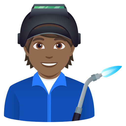 Funcionário De Fábrica: Pele Morena Escura para JoyPixels 10.0