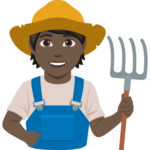 Agricultor: Pele Escura para JoyPixels 10.0