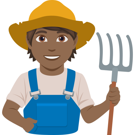 Agricultor: Pele Morena Escura para JoyPixels 10.0