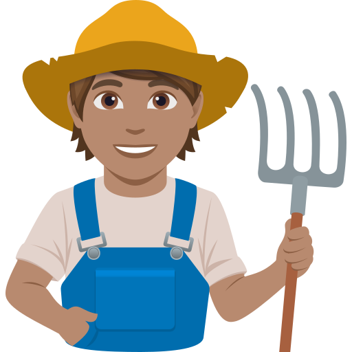 Agricultor: Pele Morena para JoyPixels 10.0