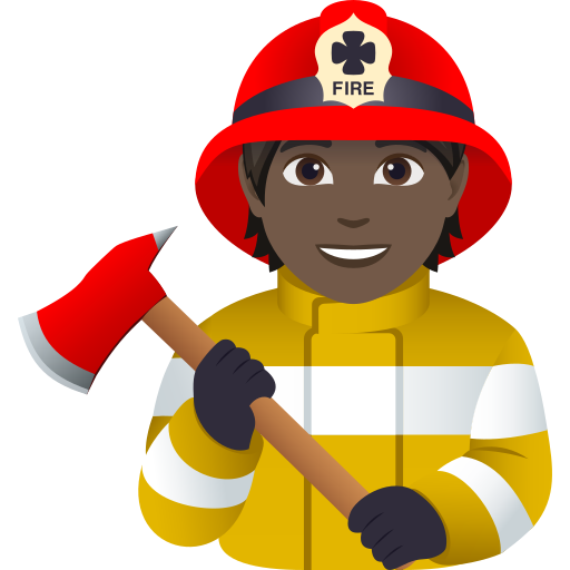 Bombeiro: Pele Escura para JoyPixels 10.0