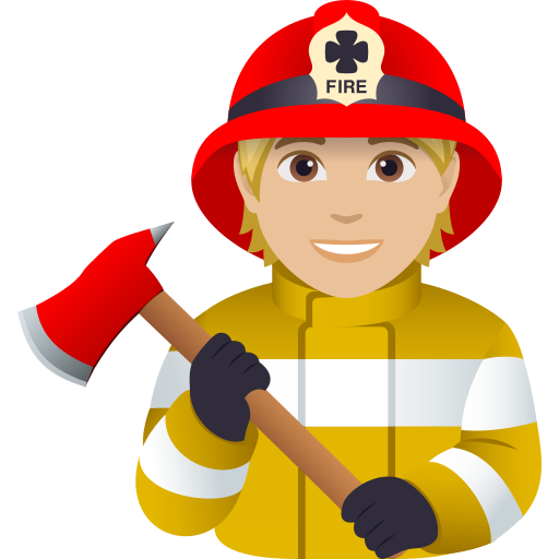 Bombeiro: Pele Morena Clara para JoyPixels 10.0