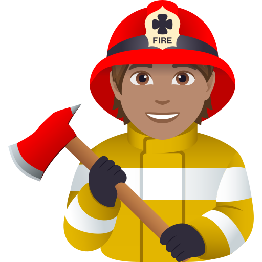 Bombeiro: Pele Morena para JoyPixels 10.0