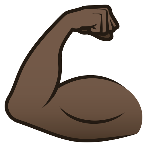 Біцепс: найтемніший тон шкіри для JoyPixels 10.0