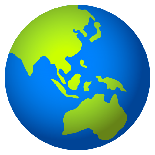 Globo Mostrando Ásia E Oceania para JoyPixels 10.0