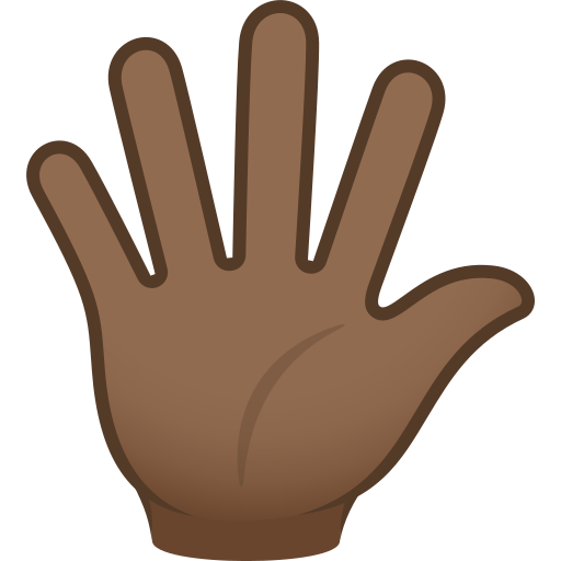 Hand with Fingers Splayed: Medium-Dark Skin Tone для JoyPixels 10.0