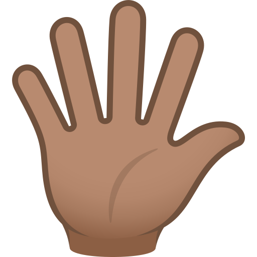 Mão Aberta Com Os Dedos Separados: Pele Morena para JoyPixels 10.0