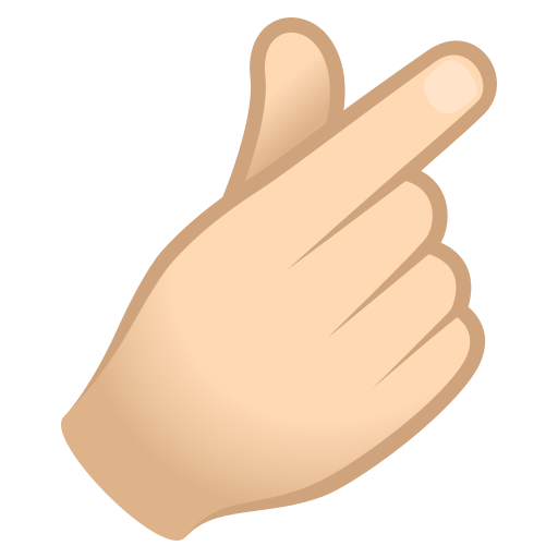 Mão Com O Dedo Indicador E O Polegar Cruzados: Pele Clara para JoyPixels 10.0