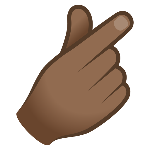 Mão Com O Dedo Indicador E O Polegar Cruzados: Pele Morena Escura para JoyPixels 10.0