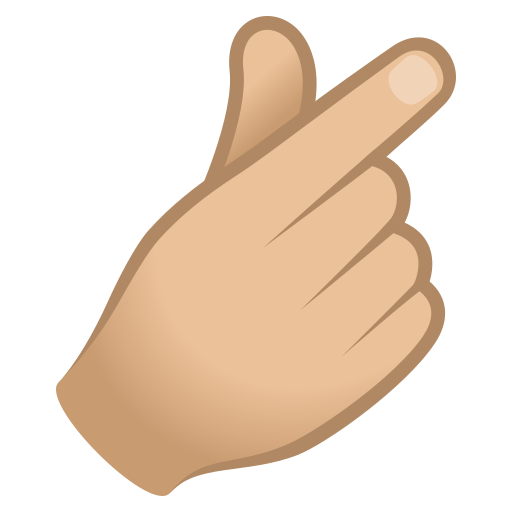 Hand with Index Finger and Thumb Crossed: Medium-Light Skin Tone for JoyPixels 10.0