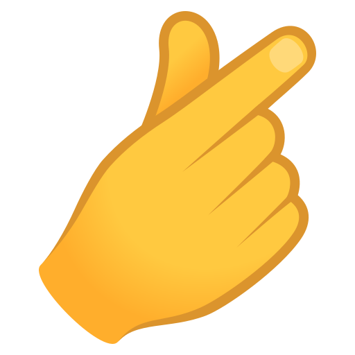 Hand with Index Finger and Thumb Crossed for JoyPixels 10.0