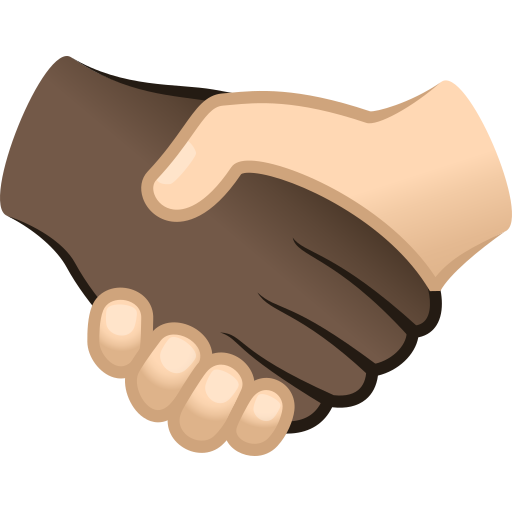 Aperto De Mãos: Pele Escura, Pele Clara para JoyPixels 10.0
