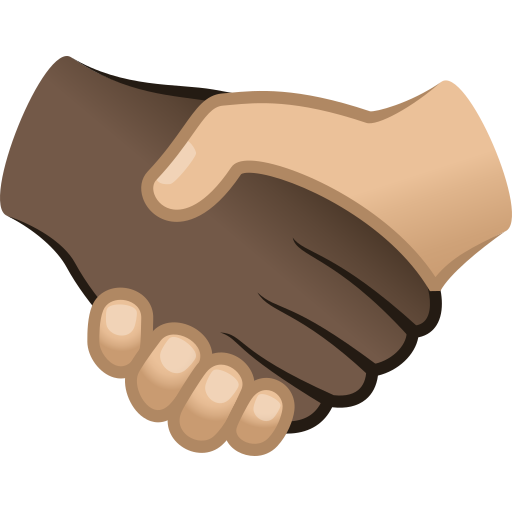 Aperto De Mãos: Pele Escura, Pele Morena Clara para JoyPixels 10.0