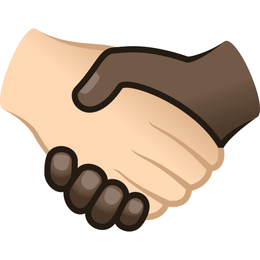 Aperto De Mãos: Pele Clara, Pele Escura para JoyPixels 10.0