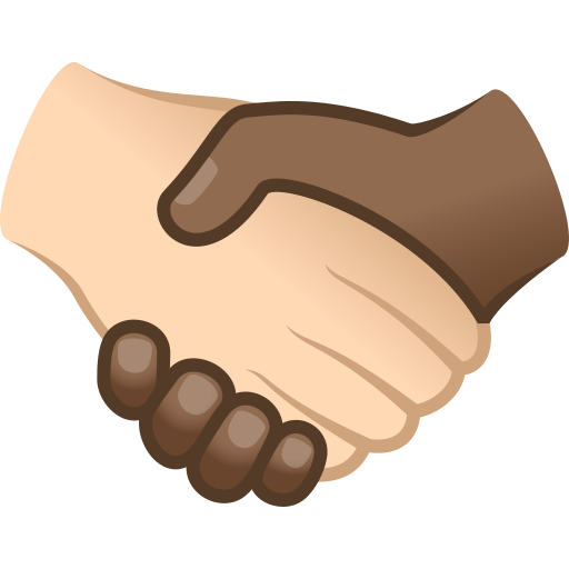 Aperto De Mãos: Pele Clara, Pele Morena Escura para JoyPixels 10.0