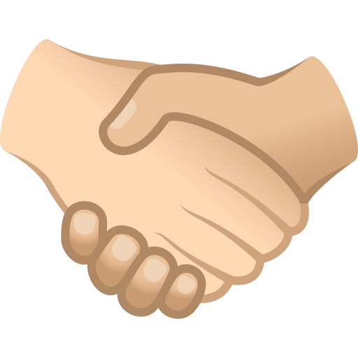 Aperto De Mãos: Pele Clara, Pele Morena Clara para JoyPixels 10.0