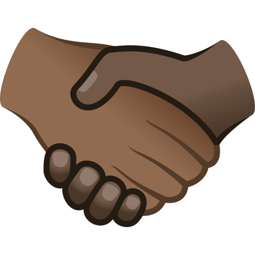 Aperto de mão: Tom de Pele Média-escura, Tom de Pele Escura para JoyPixels 10.0