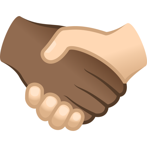 Aperto De Mãos: Pele Morena Escura, Pele Clara para JoyPixels 10.0