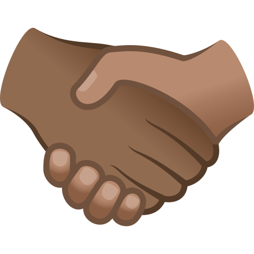 Aperto de mão: Tom de pele Medium-Dark, Tom de pele Medium para JoyPixels 10.0