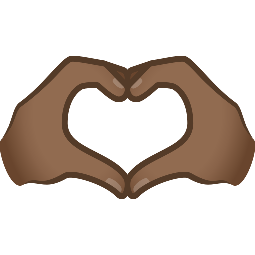 Mãos Em Coração: Pele Morena Escura para JoyPixels 10.0