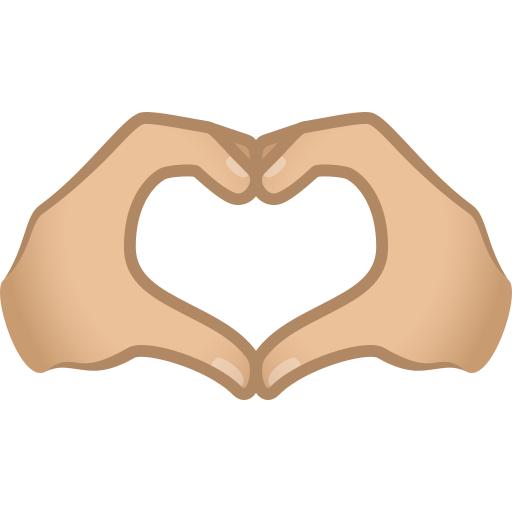 Mãos Em Coração: Pele Morena Clara para JoyPixels 10.0