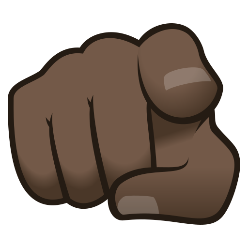 Dedo Indicador A Apontar Ao Visor: Pele Escura para JoyPixels 10.0