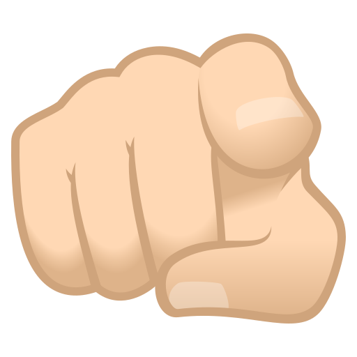 Index Pointing at the Viewer: Light Skin Tone for JoyPixels 10.0