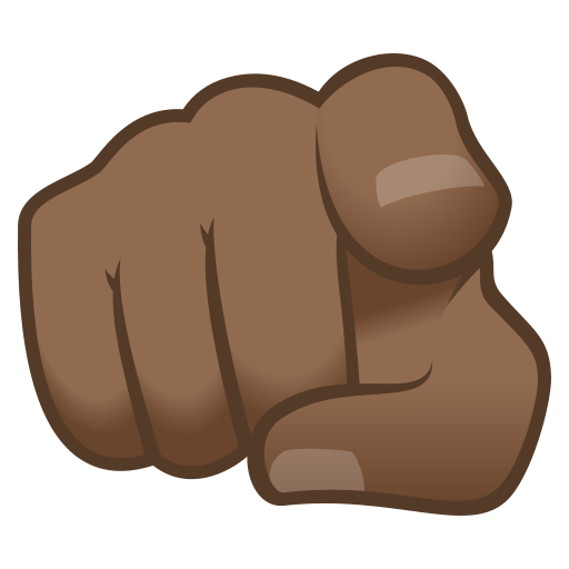 Dedo Indicador A Apontar Ao Visor: Pele Morena Escura para JoyPixels 10.0