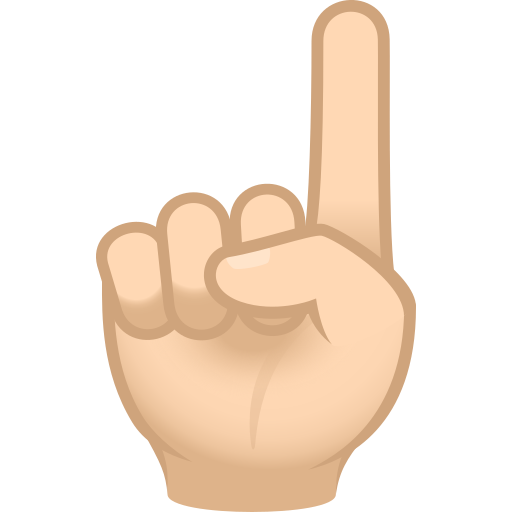 Indicador Apontando Para Cima: Pele Clara para JoyPixels 10.0